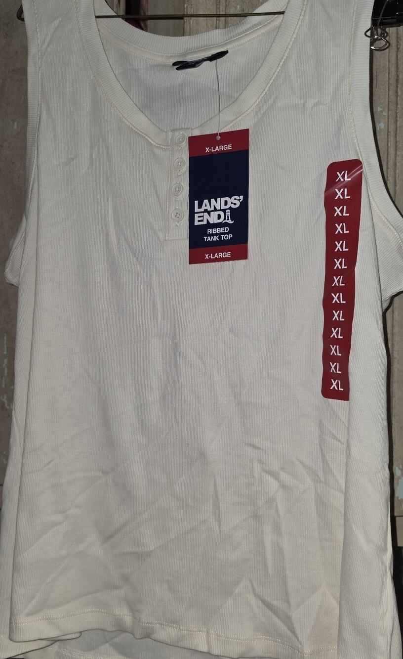 Land's End Women's XL White Tank Top NWT